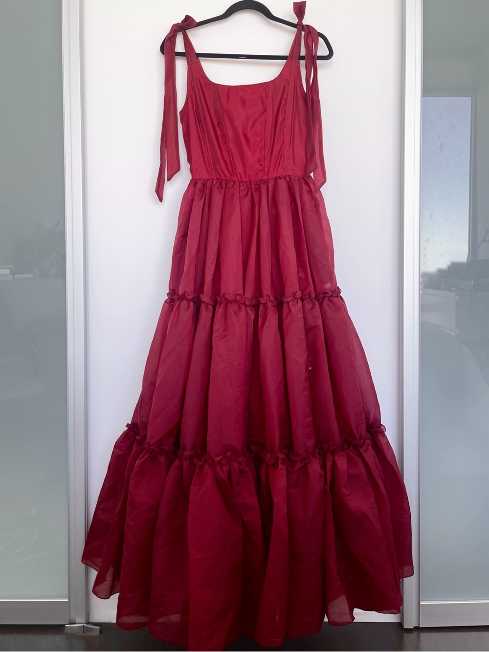 WILD ROSE & SPARROW Siena Gown Maxi Corset Dress in Scarlet Red Size XS NWT